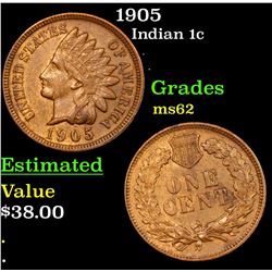 1905 Indian Cent 1c Grades Select Unc