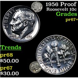 1956 Proof Roosevelt Dime 10c Grades GEM++ Proof