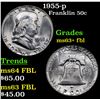 Image 1 : 1955-p Franklin Half Dollar 50c Grades Select Unc+ FBL