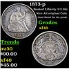 Image 1 : 1873-p Seated Liberty Half Dime 1/2 10c Grades xf+