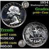 Image 1 : 1954 Washington Quarter 25c Grades GEM++ Proof Cameo