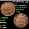 Image 1 : 1863 Liberty Cap Civil War Token 1c Grades vf++