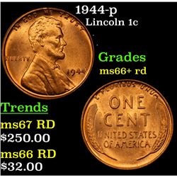 1944-p Lincoln Cent 1c Grades GEM++ RD