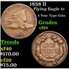 Image 1 : 1858 ll Flying Eagle Cent 1c Grades vf+