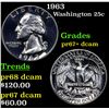 Image 1 : 1963 Washington Quarter 25c Grades GEM++ Proof Deep Cameo