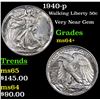 Image 1 : 1940-p Walking Liberty Half Dollar 50c Grades Choice+ Unc