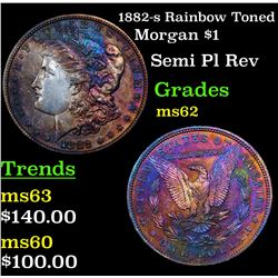 1882-s Rainbow Toned Morgan Dollar $1 Grades Select Unc