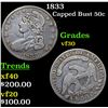 Image 1 : 1833 Capped Bust Half Dollar 50c Grades vf++