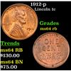 Image 1 : 1912-p Lincoln Cent 1c Grades Choice Unc RB