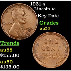 1931-s Lincoln Cent 1c Grades Select AU