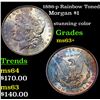 Image 1 : 1886-p Rainbow Toned Morgan Dollar $1 Grades Select+ Unc