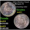 Image 1 : 1884-o Rainbow Toned . Morgan Dollar $1 Grades Select+ Unc