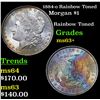 Image 1 : 1884-o Rainbow Toned Morgan Dollar $1 Grades Select+ Unc