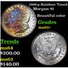 Image 1 : 1889-p Rainbow Toned Morgan Dollar $1 Grades Select+ Unc