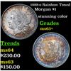 Image 1 : 1888-o Rainbow Toned Morgan Dollar $1 Grades Select+ Unc