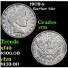 Image 1 : 1909-s Barber Half Dollars 50c Grades vf++