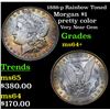 Image 1 : 1886-p Rainbow Toned Morgan Dollar $1 Grades Choice+ Unc