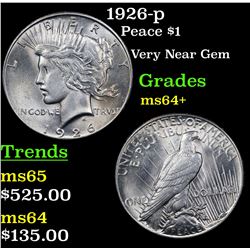 1926-p Peace Dollar $1 Grades Choice+ Unc