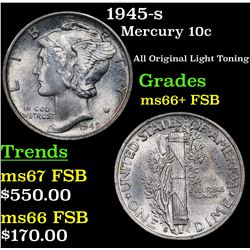 1945-s Mercury Dime 10c Grades GEM++ FSB