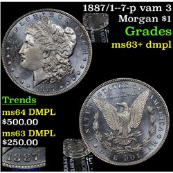 1887/1--7-p vam 3 Morgan Dollar $1 Grades Select Unc+ DMPL