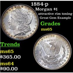 1884-p Morgan Dollar $1 Grades GEM Unc