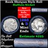 Image 1 : Buffalo Nickel Shotgun Roll in Old Bank Style  'Bell Telephone' Wrapper 1928& d Mint Ends