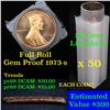 Image 1 : Proof 1973-s Lincoln cent 1c roll, 50 pieces (fc)