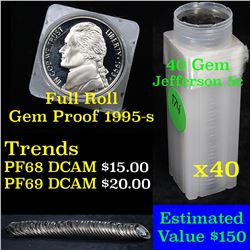 Proof 1995-s Jefferson nickel 5c roll, 40 pieces