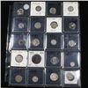 Image 1 : Page of 20 Mixed coins Jefferson 5c, Braided Hair 1c, Washington 25c, Liberty 5c, Indian 1c, Buffalo