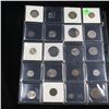 Image 2 : Page of 20 Mixed coins Liberty 5c, Braided Hair 1c, Washington 25c, Barber 10c, Indian 1c, Jefferson