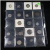 Image 2 : Page of 20 Mixed coins Barber 10c, Braided Hair 1c, Washington 25c, Jefferson 5c, Indian 1c, Buffalo