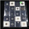 Image 2 : Page of 20 Mixed coins 3cs, Braided Hair 1c, Washington 25c, Roosevelt 10c, Indian 1c, Jefferson 5c