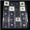 Image 2 : Page of 20 Mixed coins Roosevelt 10c, Braided Hair 1c, Washington 25c, Liberty 5c, Indian 1c, Jeffer
