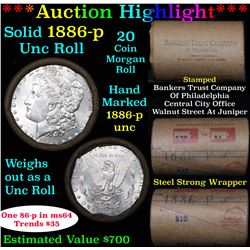 ***Auction Highlight*** 1886-p Uncirculated Morgan Dollar Shotgun Roll (fc)