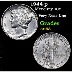 1944-p Mercury Dime 10c Grades Choice AU/BU Slider