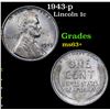 Image 1 : 1943-p Lincoln Cent 1c Grades Select+ Unc