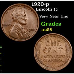 1920-p Lincoln Cent 1c Grades Choice AU/BU Slider