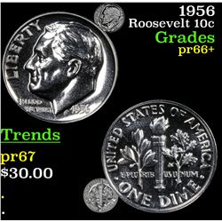1956 Roosevelt Dime 10c Grades GEM++ Proof