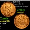 Image 1 : 1935-p Lincoln Cent 1c Grades GEM Unc RD