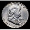 Image 2 : 1951-d Franklin Half Dollar 50c Grades Select Unc FBL