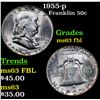 Image 1 : 1955-p Franklin Half Dollar 50c Grades Select Unc FBL