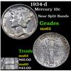 Image 1 : 1934-d Mercury Dime 10c Grades Select Unc