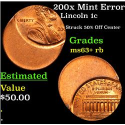 200x Mint Error Lincoln Cent 1c Grades Select+ Unc RB