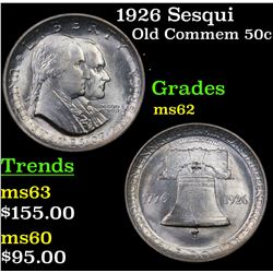 1926 Sesqui Old Commem Half Dollar 50c Grades Select Unc
