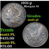 Image 1 : 1921-p Morgan Dollar $1 Grades Unc+ PL