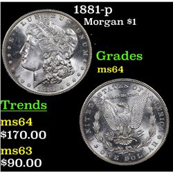 1881-p Morgan Dollar $1 Grades Choice Unc
