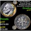 Image 1 : 1950 Rainbow Toned Proof Roosevelt Dime 10c Grades GEM++ Proof