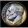 Image 2 : 1950 Rainbow Toned Proof Roosevelt Dime 10c Grades GEM++ Proof