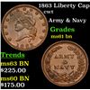 Image 1 : 1863 Liberty Cap Civil War Token 1c Grades Unc+ BN