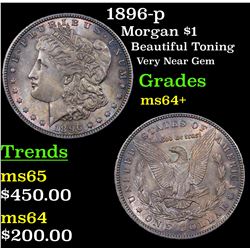 1896-p Morgan Dollar $1 Grades Choice+ Unc